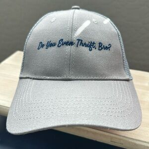 NWOT  gray trucker hat with navy stitching